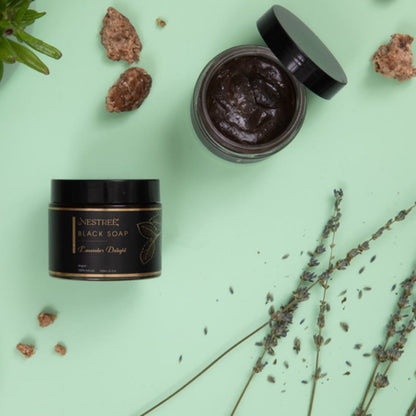 Black Soap gently purifies and balances your skin.