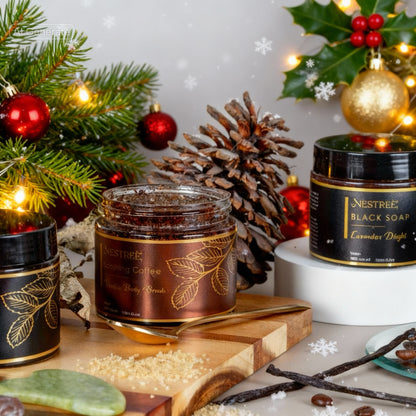 CHRISTMAS GLOW BOX: BLACK SOAP & COFFEE SCRUB (PACK OF 4)